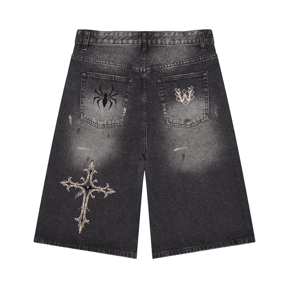 Men’s Vintage Wash Wide Leg Denim Shorts